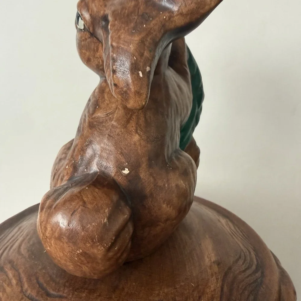 Vintage California Original Bunny On Tree Stump Cookie Jar #2620 1970's
